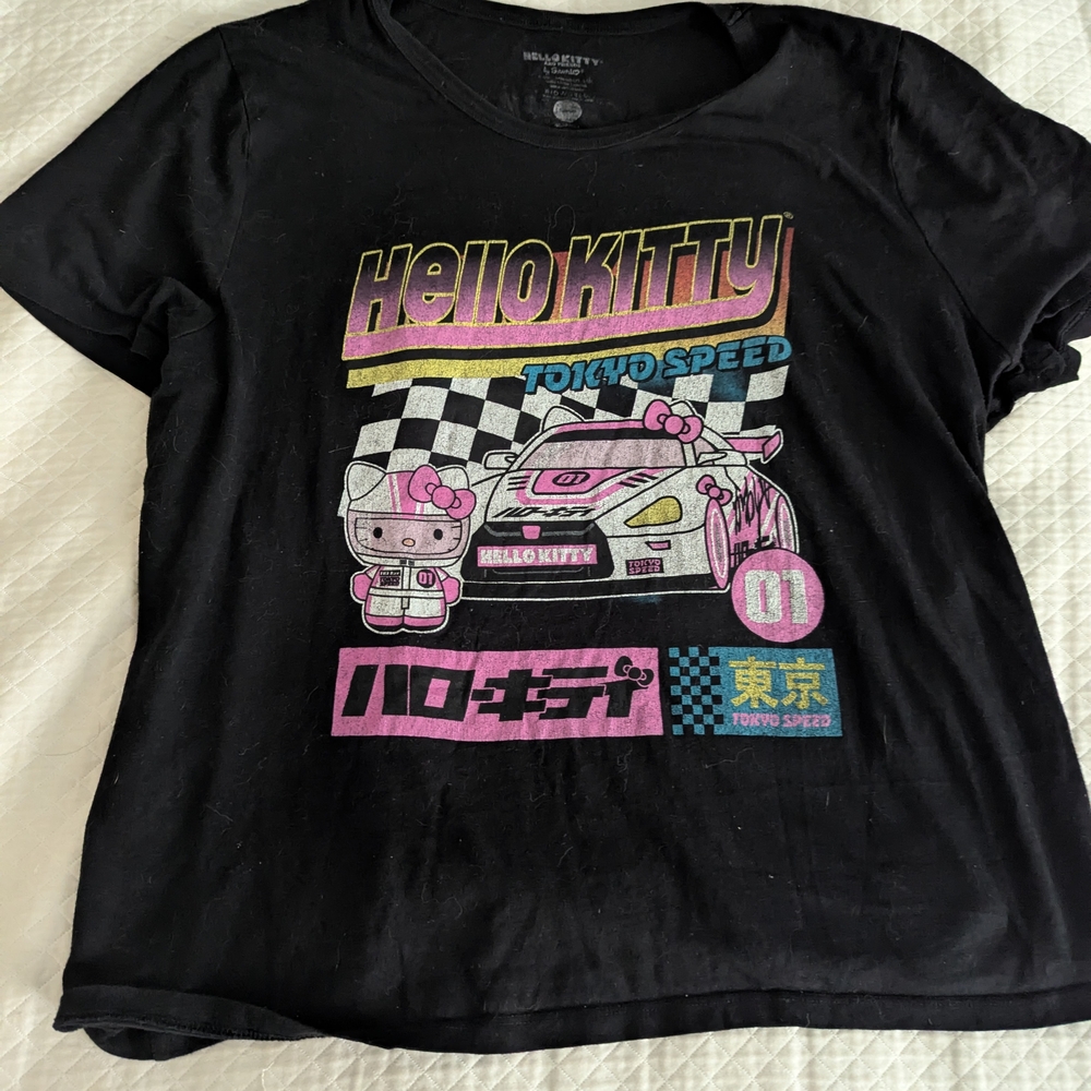 Hello Kitty Black and Pink Short Sleeve Tees